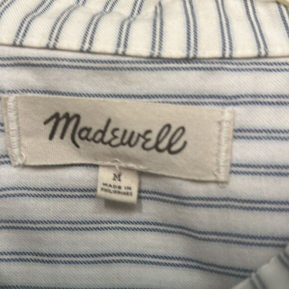 MADEWELL CENTRAL SHIRT‎ IN DALTON STRIPE BLOUSE SIZE M - Picture 3 of 4